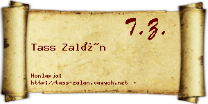 Tass Zalán névjegykártya