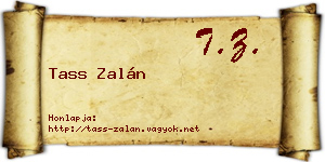 Tass Zalán névjegykártya
